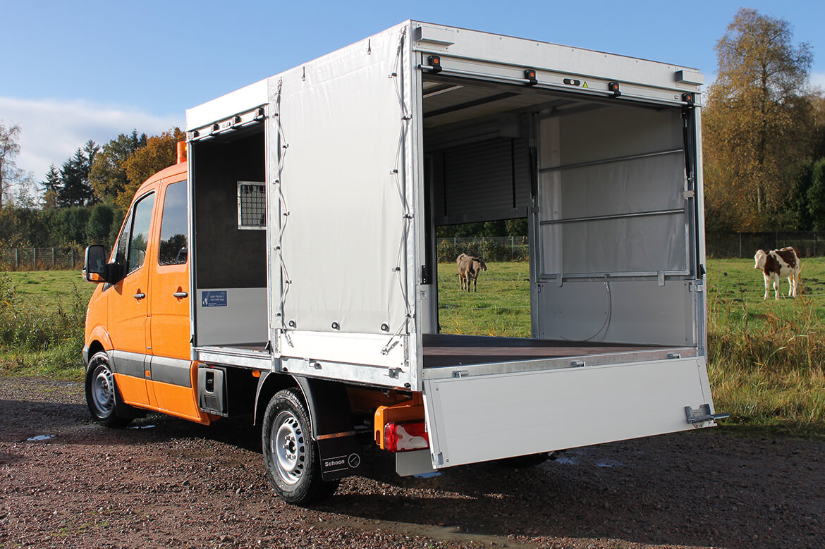 Mercedes Benz Sprinter mit Schoon Pritsche, Plane Spriegel, Rollos, Werkzeugbox, Rundumkennleuchte RKL