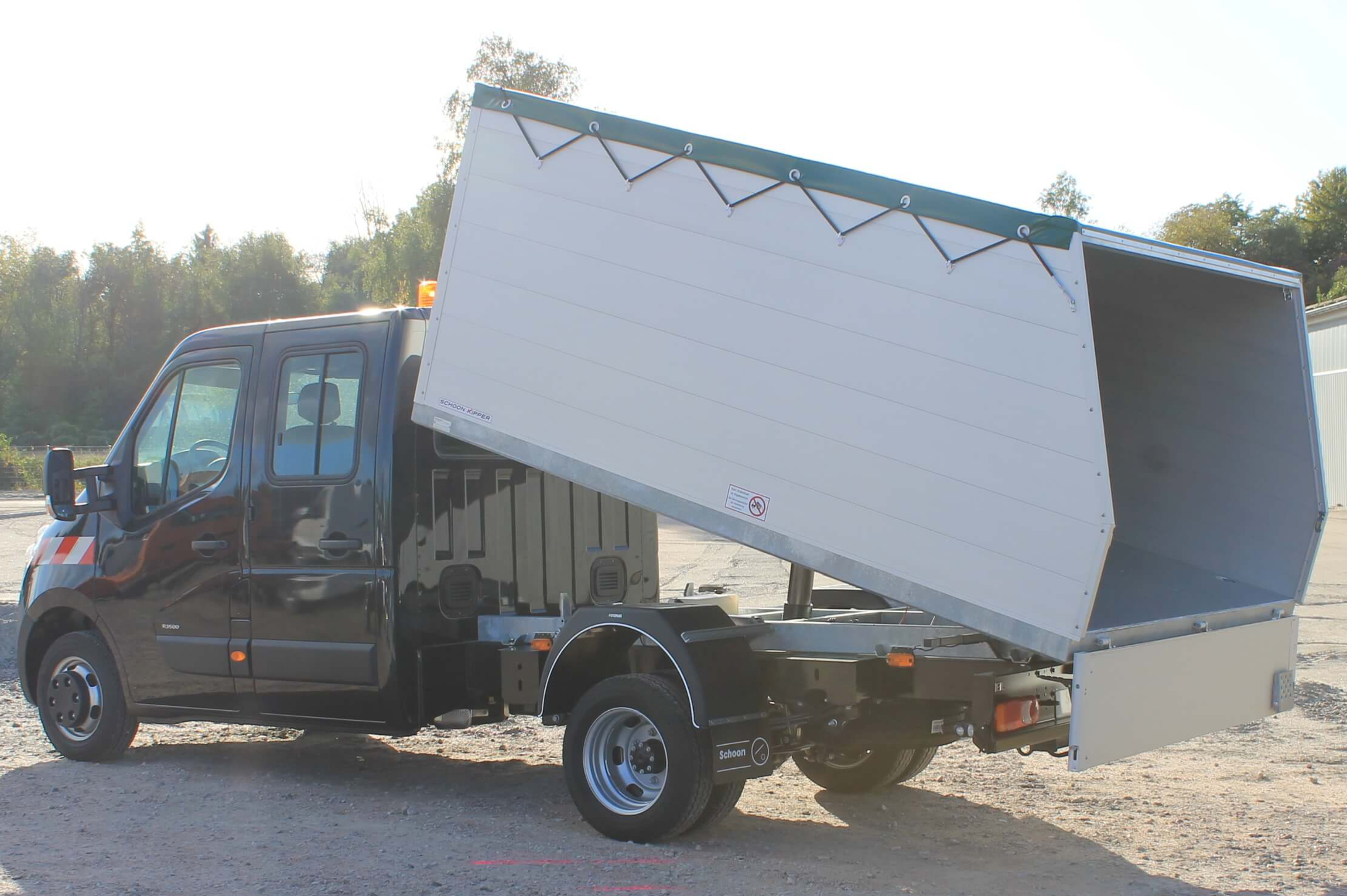 Renault Master mit Schoon Kipper, Müllsammler, Bordwanderhöhung, Planen Dach, RKL