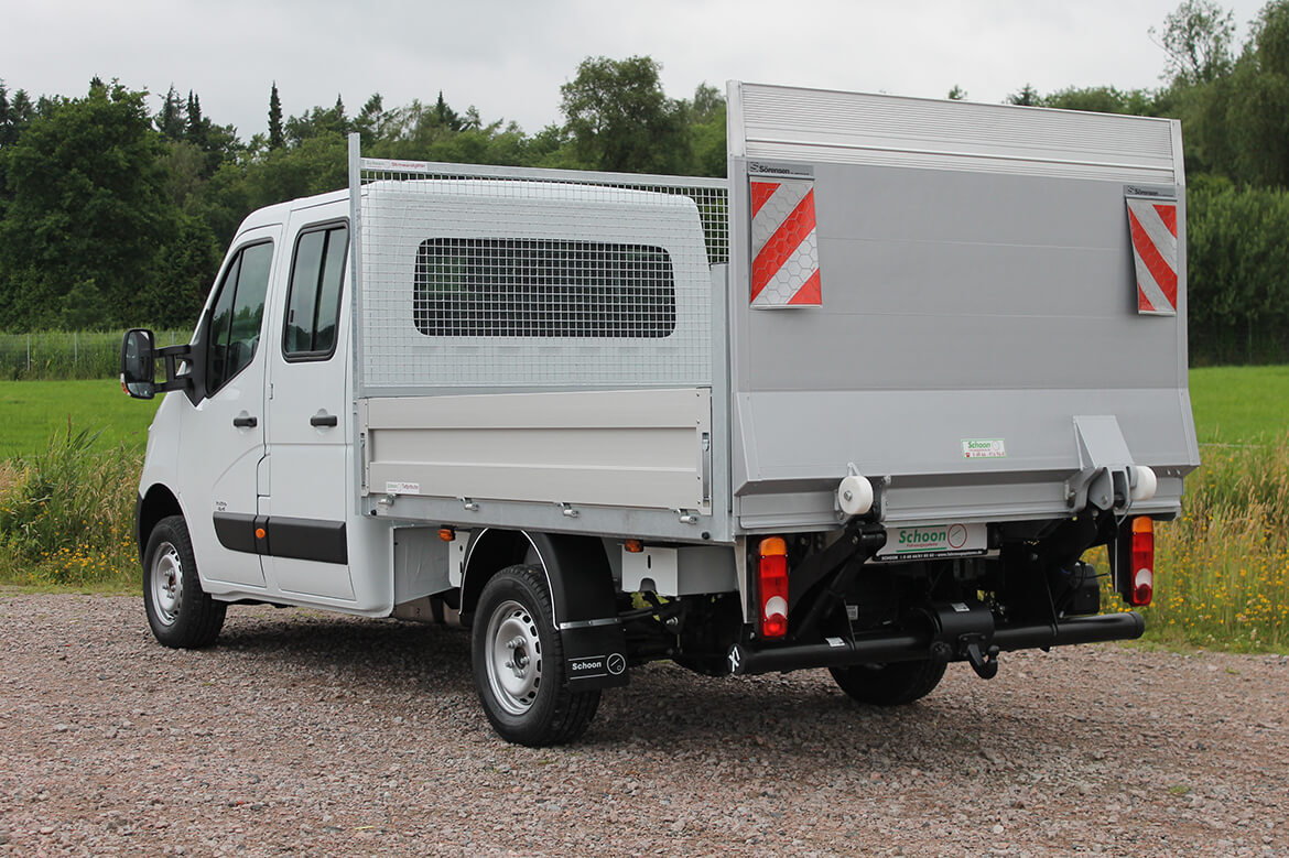 Renault Master mit Schoon Pritsche, Stirnwandgitter, Ladebordwand LBW