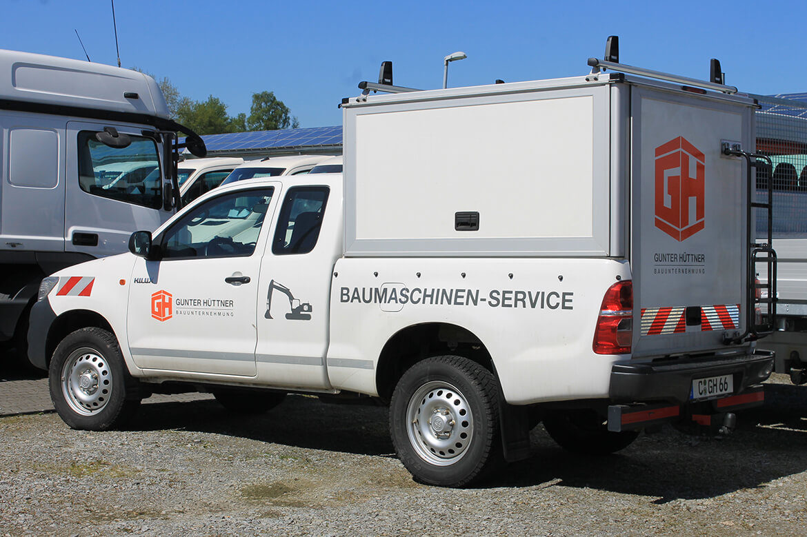 Schoon Hardbox, Dachträger und Leiter für Baumaschinen Service