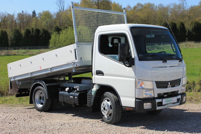 Mitsubishi Fuso Canter mit Schoon Kipper, Stirnwandgitter, Netzhaken